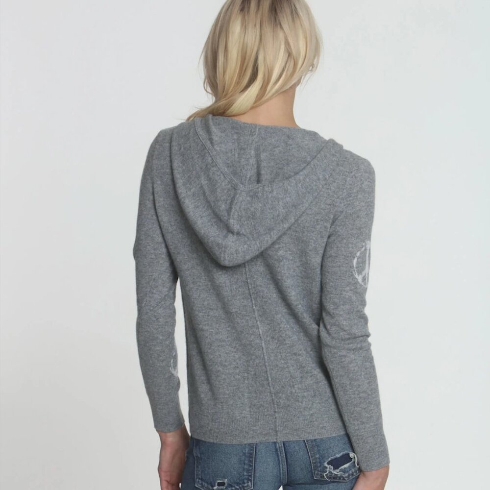 LABEL+THREAD Cashmere Wool Peace Out Zip Up Hoodie | Size Small - Picture 3 of 8